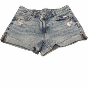 American Eagle Mom Short Women's Size 00 Light Wash Distressed